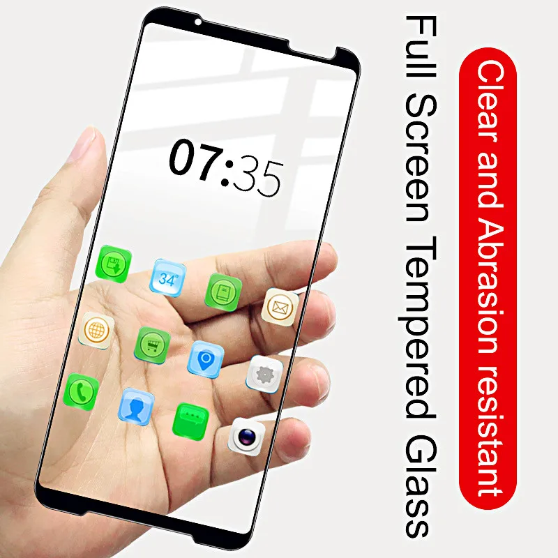 

IMAK Full Coverage Tempered Glass for Asus ROG Phone II Glass Asus Rog Phone 2 ZS660KL Screen Protector for ROG Phone II ZS660KL