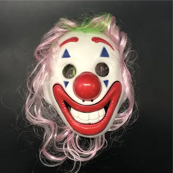 

Joker mask movie batman the dark knight clown cosplay props pvc mask with red hair halloween costume