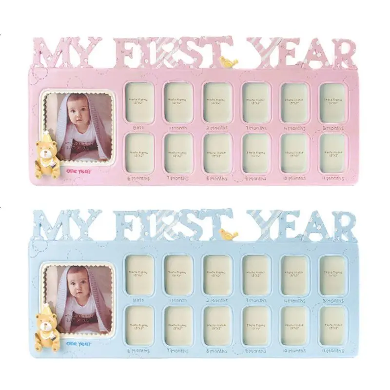  Handmade DIY Baby 12 Months Growth Record Commemorate Kids Growing Memory Gift Display Photo Frame