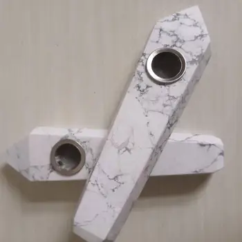 

1pc Natural White Turquoise Smoking Pipe Healing Stone Home Accessories Decoration Tube for Smoking Grass