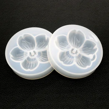 

DIY Crystal Epoxy Cherry Blossoms Mold Handmade Mirror Pendant with Hole Silicone Mould