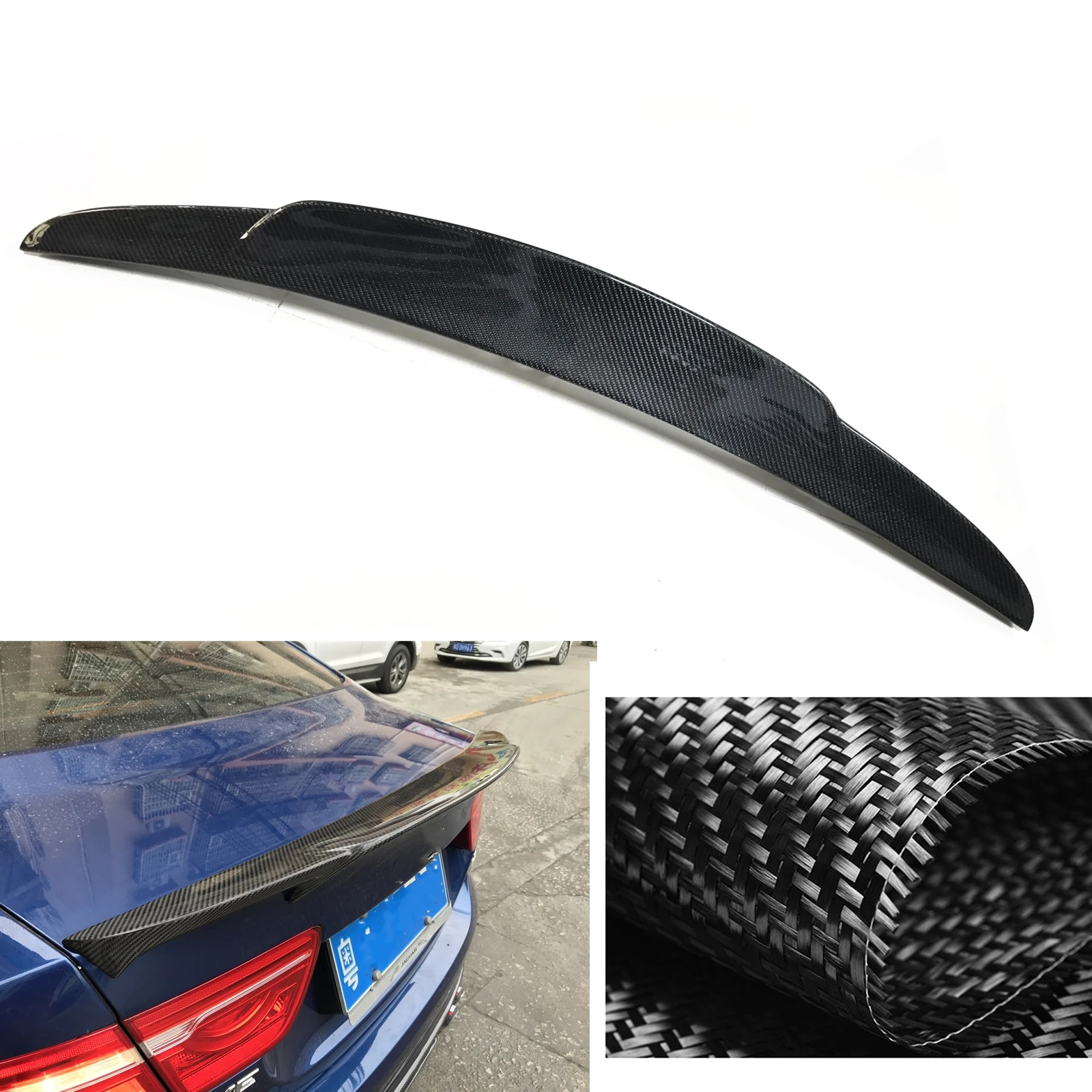 

For Jaguar XE 2016-2018 Trunk Lid Rear Spoiler Wing Real Carbon Fiber Car Tail Gate Window Trim Auto Body Kit Upper Splitter Lip