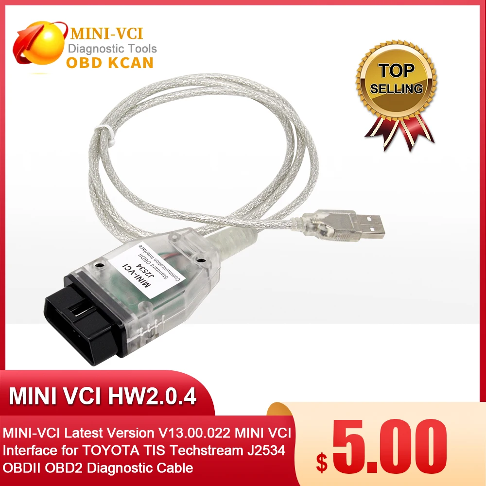 MINI VCI последняя версия V13.00.022 мини vci Интерфейс для TOYOTA Techstream J2534 OBDII OBD2