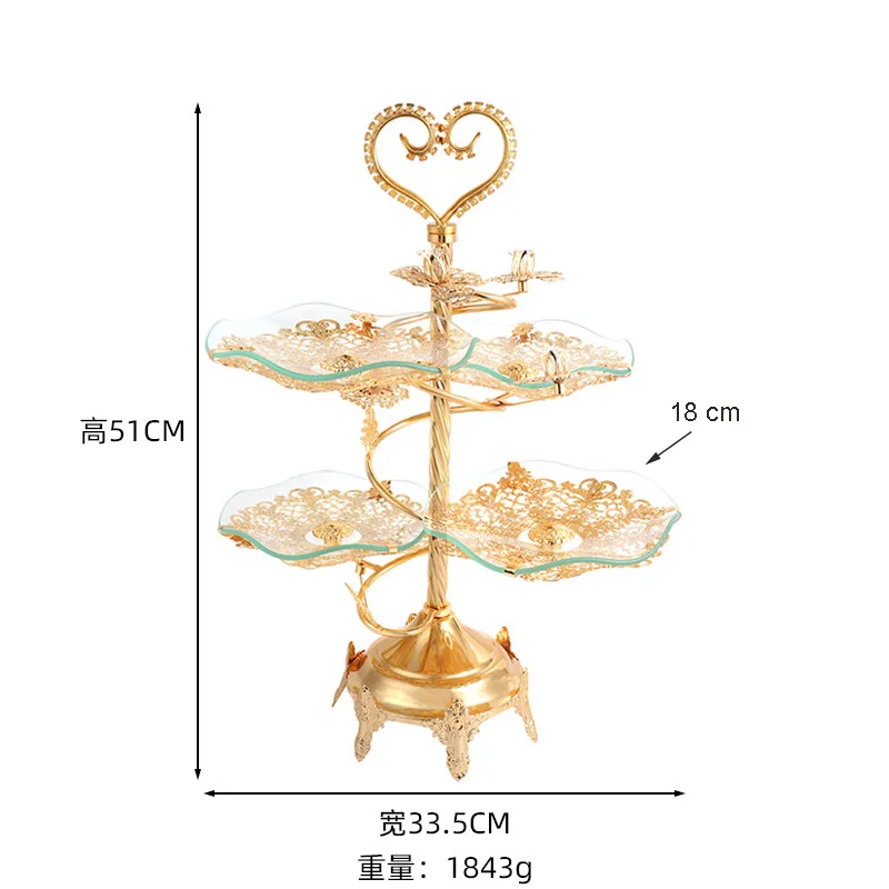 Multi Layer Metal Glass Cake Dessert Stand Rack Fruit Plate Set Dinner Buffet Tray Kitchen Accessories Party Wedding Decoration