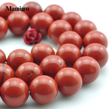 

Mamiam Natural Red Jasper Beads 6mm 8mm 10mm Smooth Loose Round Stone Diy Bracelet Necklace Jewelry Making Gemstone Gift Design