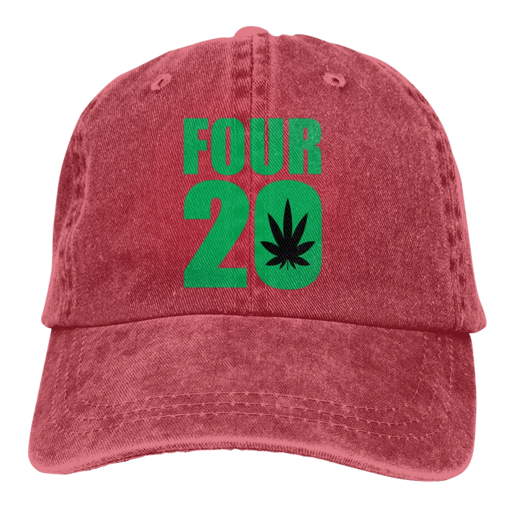 Четыре 20 Лист сорняков Casquette черные унисекс Мужские Женские джинсовые бейсболка с ремешком кепки регулируемые Гольф папа шляпа