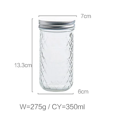 350ML 200/350/500/600 мл Стекло запечатанные банки Кухня прозрачный Стекло бутылочки Бытовая Еда банки для хранения Сухофрукты бак для хранения - Цвет: 350ML