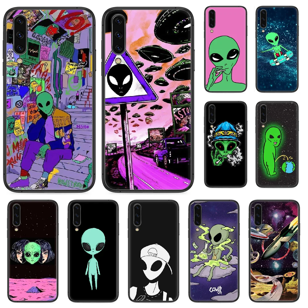 Funny alien spaceship Phone case For Samsung Galaxy A 5 10 20 3 30 40 50 51 7 70 71 E S 4G 16 17 18 black cover silicone coque | Мобильные