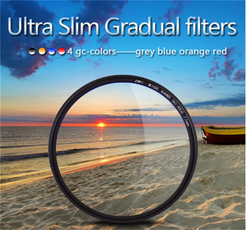 Фильтр для камеры Zomei Тонкий Градуированный набор фильтров Серый Синий Оранжевый Красный объектив 49 мм 52 мм 58 мм 67 мм 72 мм 78 мм 82 мм для Canon Nikon DSLR