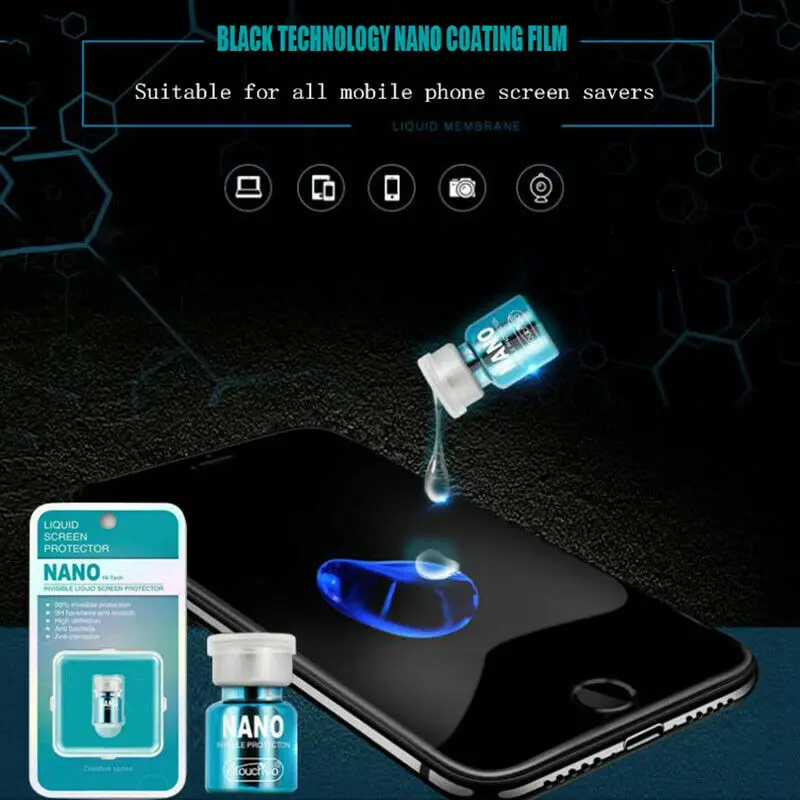 

2ml Hi-Tech Nano Liquid Screen Protector for iPhone XS MAX 7 8 Plus Xiaomi Samsung Invisible Full Cover Universal 9H Screen Film
