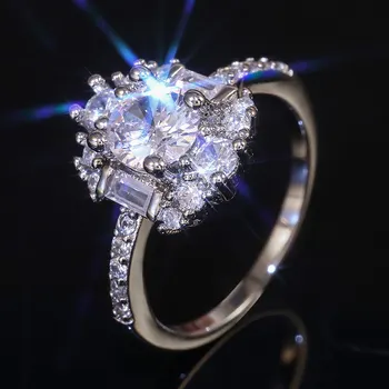 

Huitan Elegant Wedding Anniversary Gift Rings For Women With Micro Paved Classic Middle Finger Rings Fashion Proposal Femme Ring