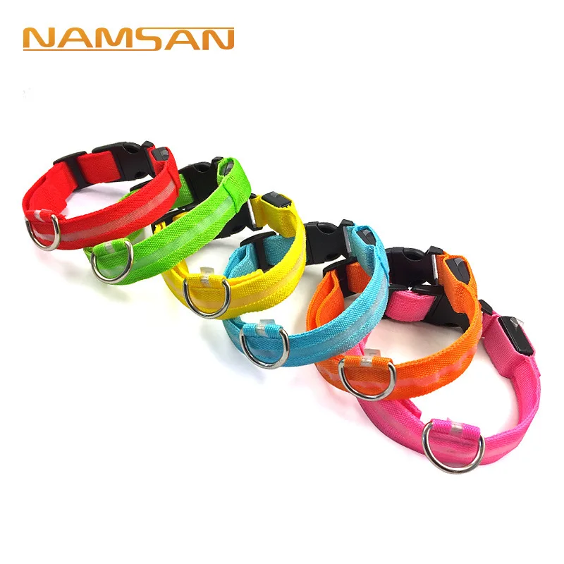 

Polyester Led Dog Collar Led Luminous Dog Collars Led Glow Necklace Anti-lost/avoid Car Accident Collar for Dogs Walking at Nigh
