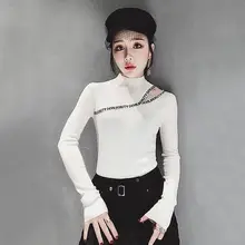 Autumn European Style Sweaters Slim Half-high Collar Long-sleeved knit Bottoming Jumper Pull Clothes