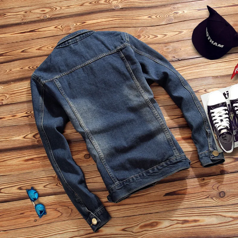 

2019 Spring And Autumn Slim Fit MEN'S Denim Coat Youth Stand Collar Jacket Men's Trend Casual Korean-style Handsome Men'S Wear