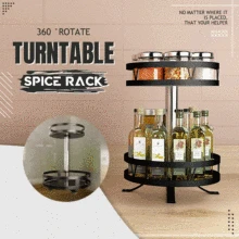 

360 ° Rotate Turntable Spice Rack Kitchen Spice Bottle Rack Rotating Household Spice Storage Rack Cabinet Organizer Dropshipping