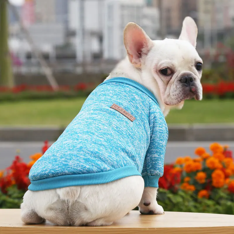 thumbnail image 1 of Ropa para mascotas, gatos, suéter cálido para perros, chaqueta, abrigo para perros, suéter polar de bulldog francés de invierno, suave para perros pequeños, chihuahua, XS-2XL, 1 of 5