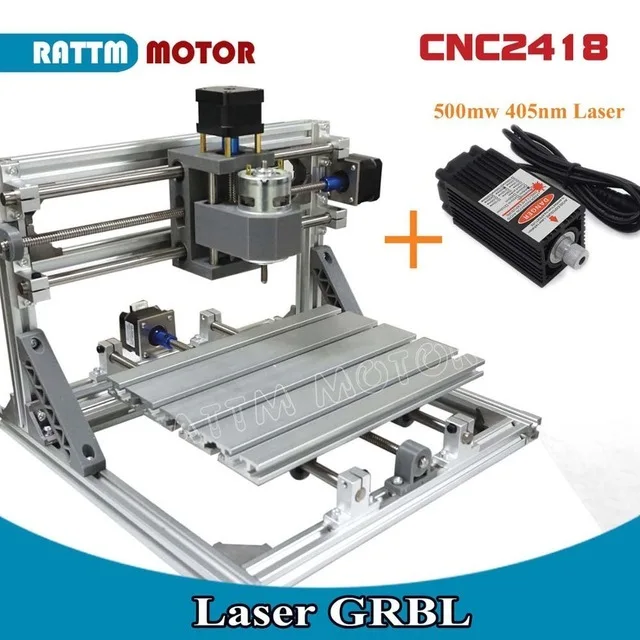 CNC 2418 GRBL управление Diy станок с ЧПУ рабочая зона 24x18x4,0 см, 3 оси Pcb ПВХ фрезерный станок по дереву маршрутизатор, резьба гравер, v2.5 - Цвет: 2418 with500mw Laser