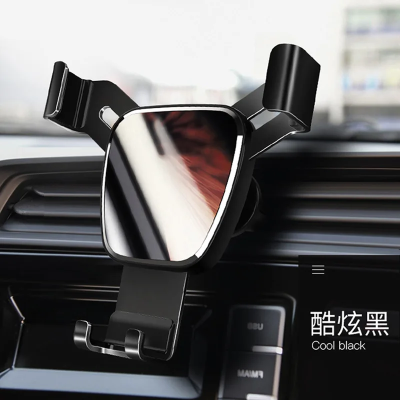 Стиль Пингвин милый питомец бортовой держатель для телефона Автомобильный держатель воздуха для мобильного телефона Автомобильный гравитационный держатель - Color: Little Apple ABS Mirror  Black