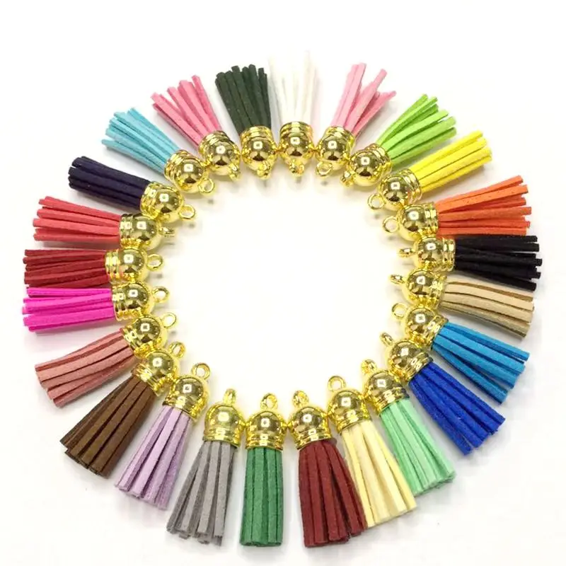 

10pcs/pack 38mm DIY handmade jewelry accessories material colorful Korean velvet tassels clothing key chain luggage pendant trim