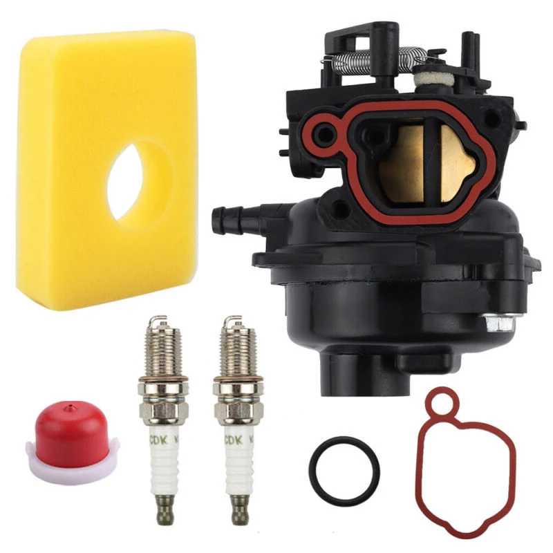 

594058 09P702 -0001-B1 Carburetor Kit Replace Primer bulb Spark plugs For Briggs&Stratton 799584