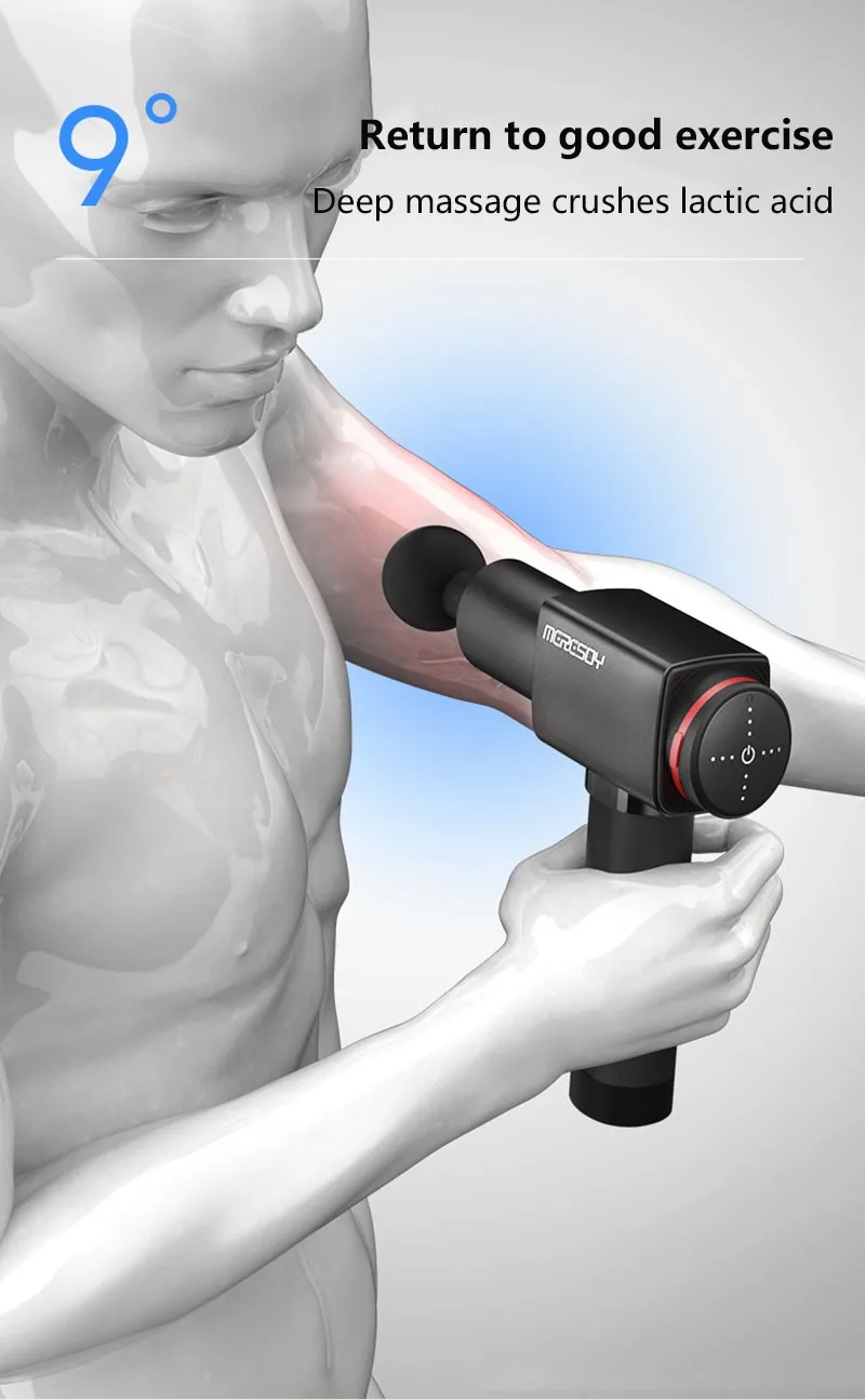 Профессиональный вибрирующий терапевтический пистолет для глубокого массажа тела/мышц/упражнения для облегчения боли в мышцах