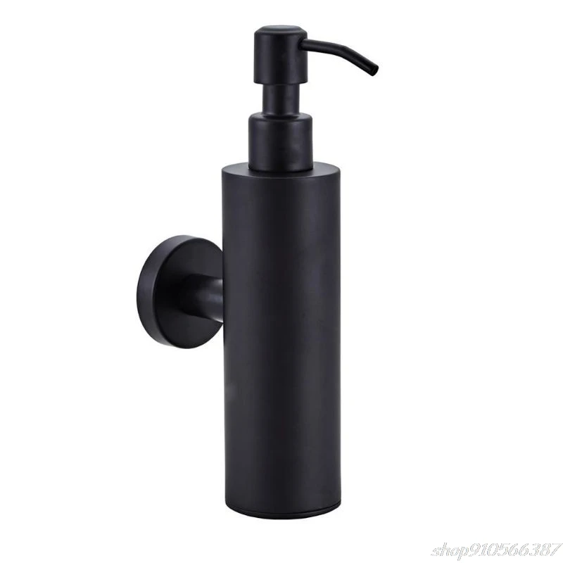 200ml Wall Mounted Bathroom Shower Soap and Lotion Dispenser Bottle Pump Stainless Steel Tower Shampoo Dispenser Black S30 20