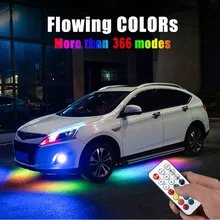 Streamer de flujo de luz LED para coche, sistema de Interior de tubo con Control remoto, lámpara de neón, impermeable IP68