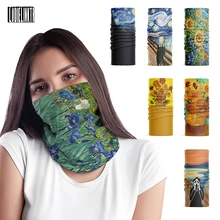 

New Fashion 3D Printed Van Gogh oil Painting Art Neck Scarf Women Soft Face Bandana Sunflower Starry Night Hijab Scarf Turban