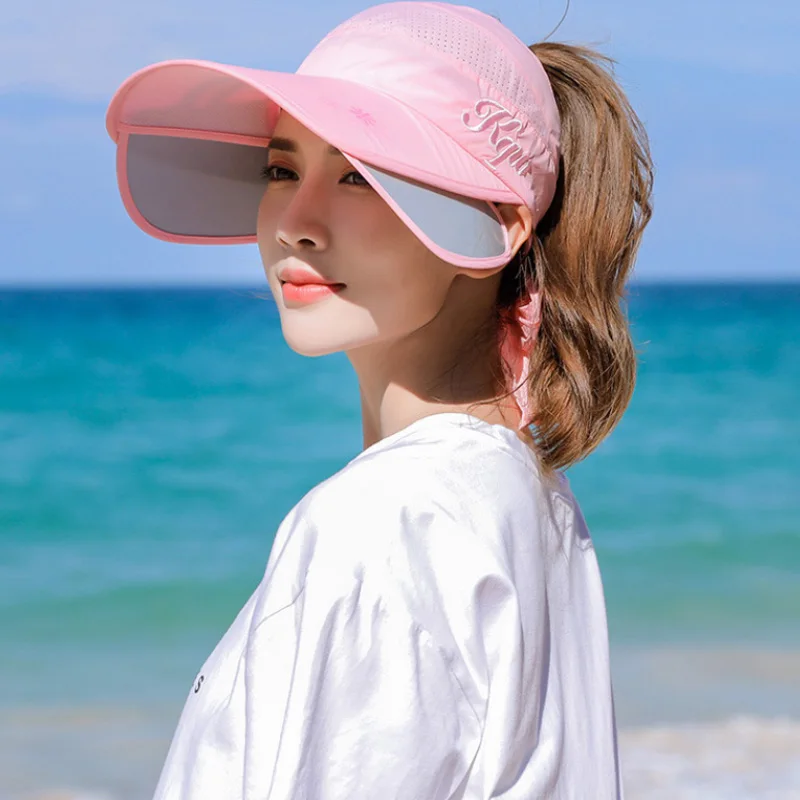 Berretti da visiera per cappello da sole estivo berretto da Baseball  superiore vuoto a tesa larga femminile protezione UV cappelli da spiaggia  con visiera parasole per donna ragazza|Women's Visors| - AliExpress