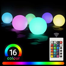 BORUIT – lampe de piscine flottante, 16 couleurs, rvb, avec télécommande, boule sous marine, veilleuse pour piscine extérieure, jardin