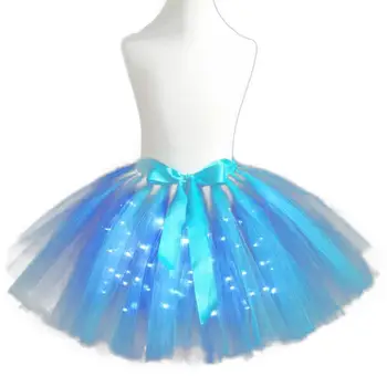 

Newest Womens Light Up Mini Skirt Mesh Costumes Rave Clothes for Adults Kids Christmas Party Xmas New Year Fashion Hot Sale TY66