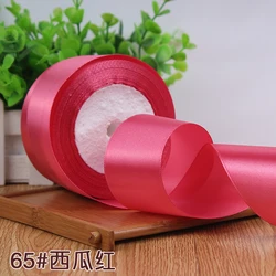 Elegant Silk Satin Ribbons for Gift Wrapping and Event Decoration - White (25 Yards) (Watermelon red)