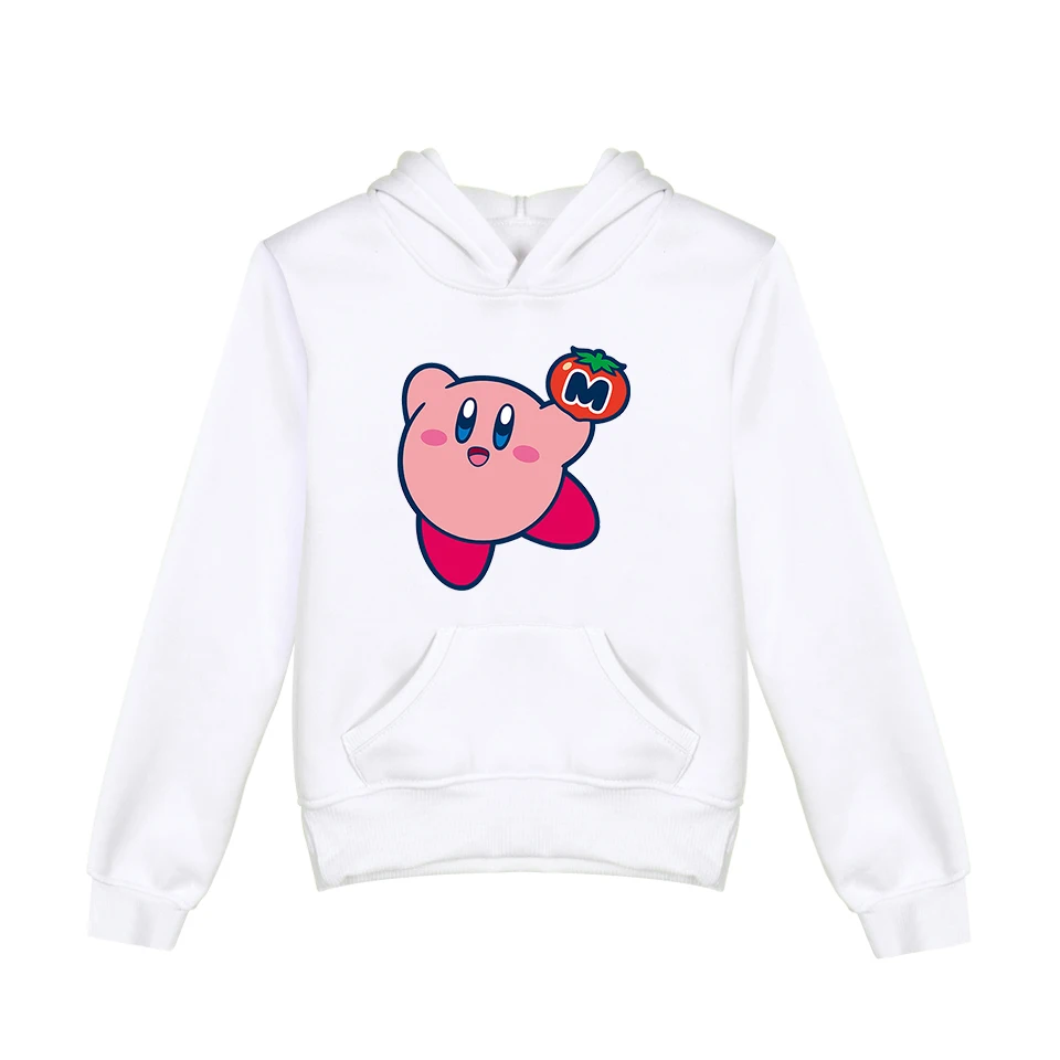 Розовые милые толстовки с надписью Kirby для мальчиков и девочек Aikooki популярная