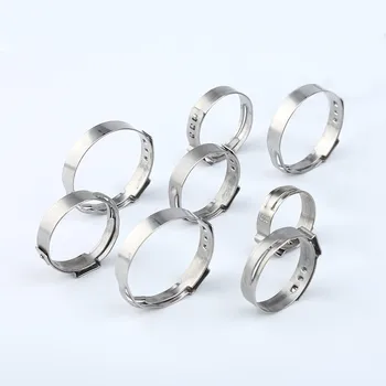 

50pcs Single Ear Hose Clamp SS304 Mini Clamps Stainless Steel Hose Clips One Ear Stepless Pipe Clamp Quick Tube Clip Wholesale