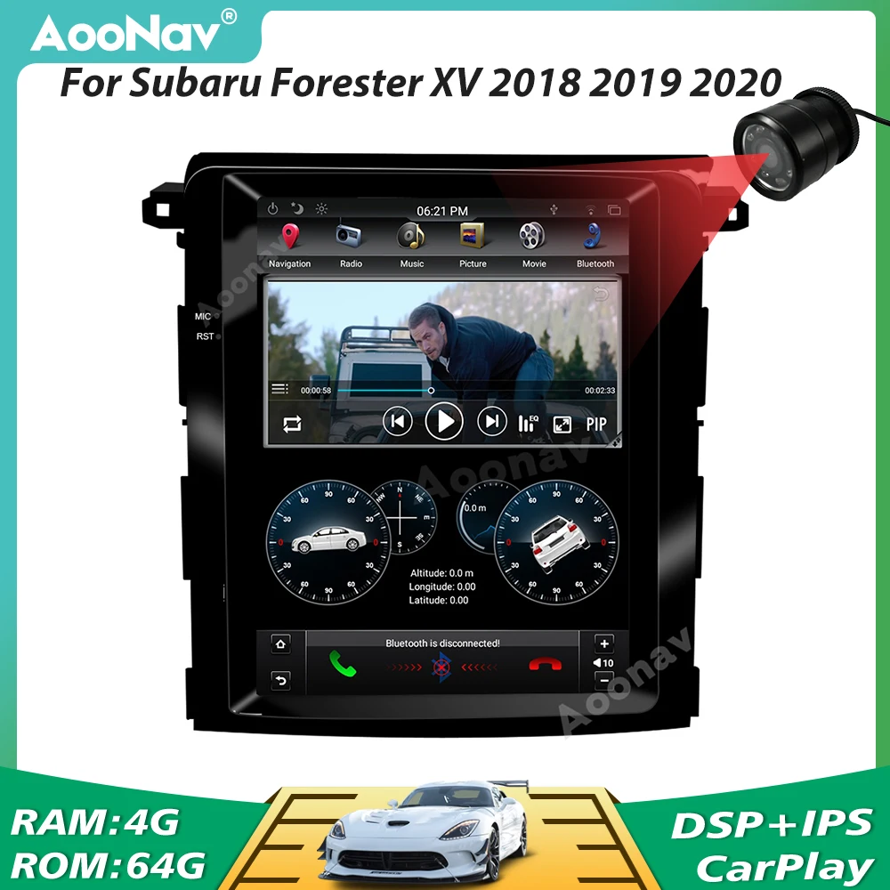 Автомагнитола 2 Din Tesla вертикальный экран стерео GPS навигация для Subaru Forester XV 2018 2019