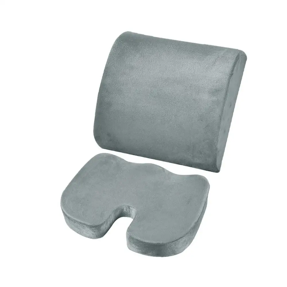 gray 2 шт./компл. удобные Memory Foam ортопедические подушки сиденья пояс сзади Поддержка Набор для Офис здравоохранения подушки - Цвет: gray