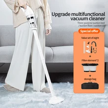 

Vacuum Cleaner Multifunction Handheld 12KPA Suction Power Desktop Floor Cleaning Powerful Cleaner Household Cleaning Tools White