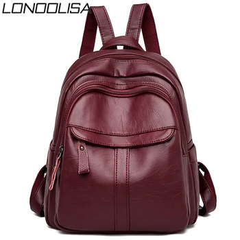 

New 2020 Women Soft Pu Leather Backpacks High Quality Female School Backpack Casual Sac a Dos Ladies Bagpack Travel Back Pack