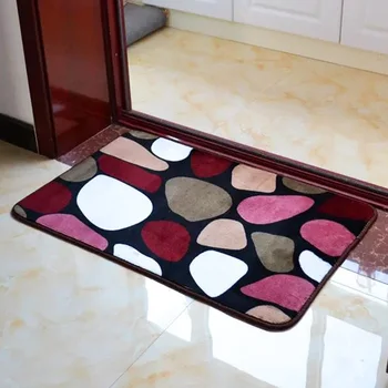 

3D Cobblestone Bathroom Mat Large Carpets Non-Slip Toilet Bath Mats Coral Velvet Rugs Home Decor Floor Mat Doormat Kitchen Mat