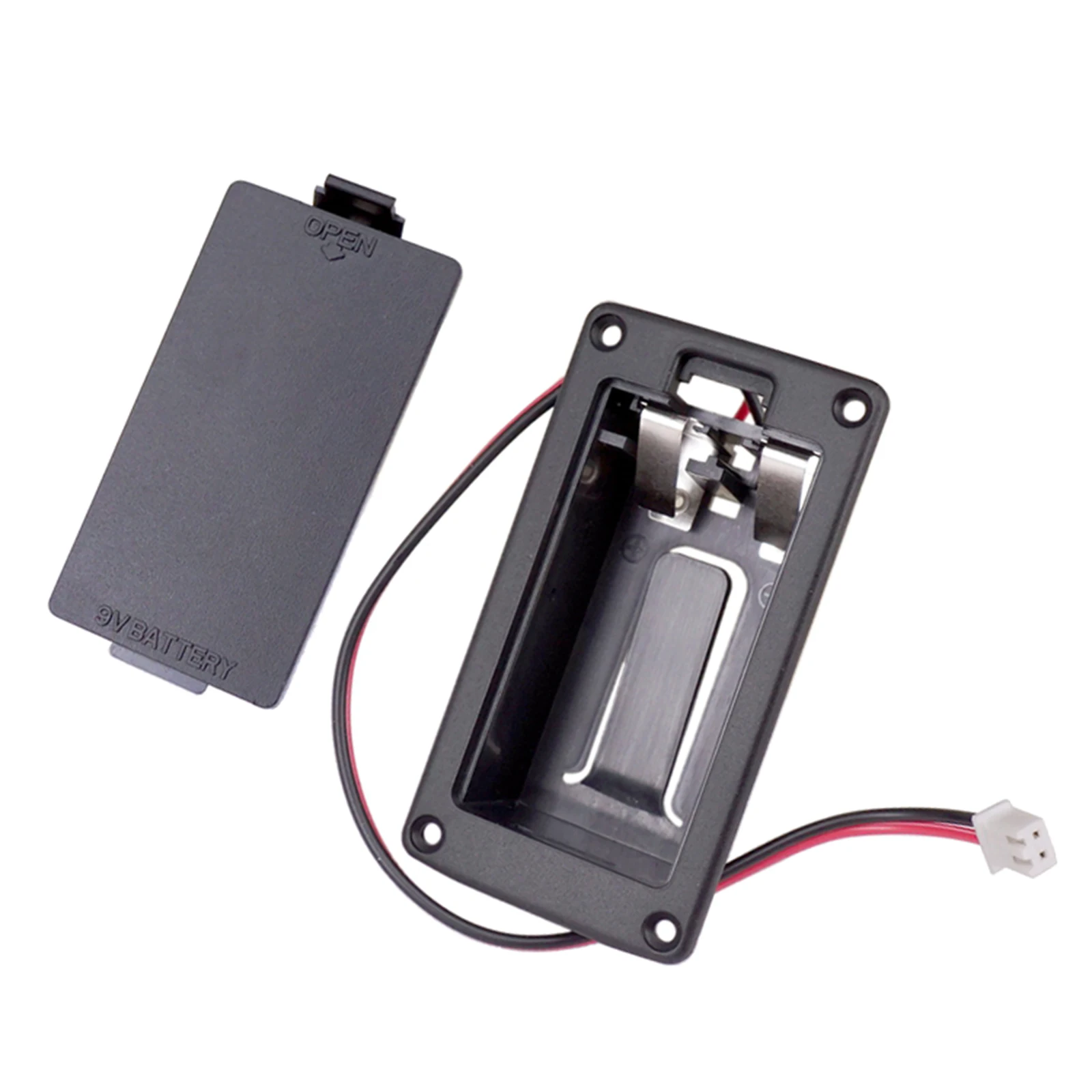 Abs 9v Battery Holder Case Box Compartment Cover Guitar Bass Pick up