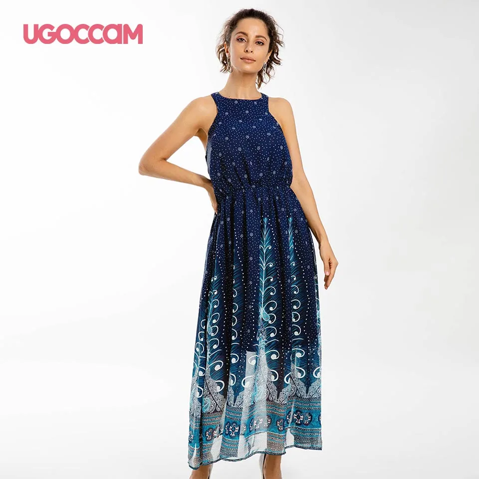 UGOCCAM, элегантное платье, летнее платье для женщин,, миди платье, летнее повседневное женское платье размера плюс, женское пляжное платье