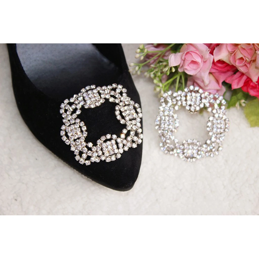 Shiny Rhinestone Crystal Wedding Bridal Diamante Crystal Shoe Clips  Alloy Anklets