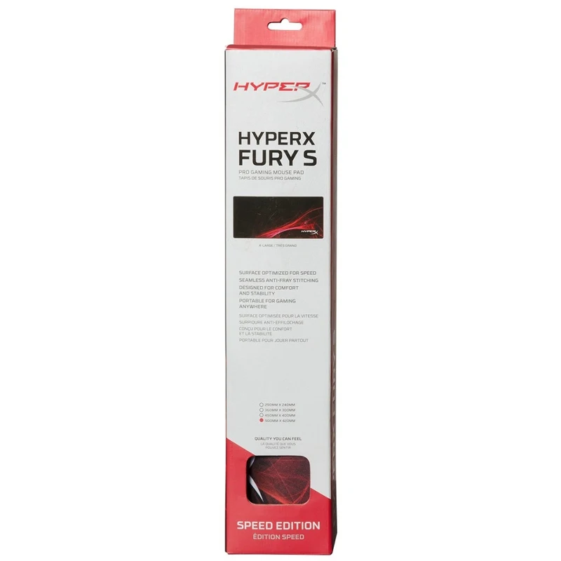 Rug HyperX Fury Pro S Speed Edition X-Large fabric, 900 x 420 x 4 mm, color: black with red