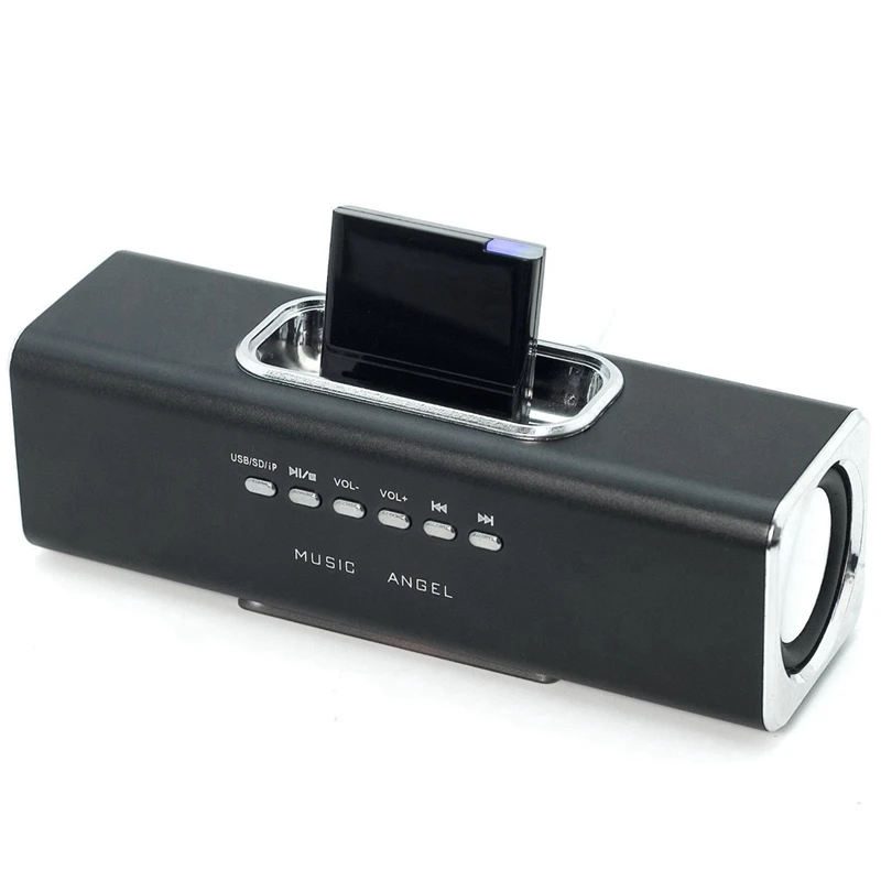 Bluetooth V2.0 A2Dp Music Receiver Adapter For Ipod For Iphone 30 Pin Dock Docking Station Speaker With 1 Led(Black)
