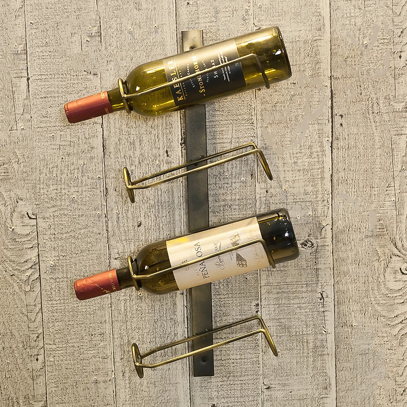 Nordic Ins Iron Wall Hanging Wine Rack Wine Cabinet Racks Simple Commercial Bar Wine Wall Decoration Wine Bottle Holder - Цвет: Черный
