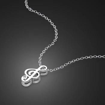 

Simple stylish 100% 925 sterling silver Necklace for Women Korean Wonderful Note Pendant choker Charming Jewelry Girl Gifs