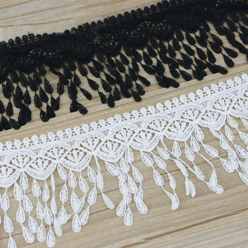 (1 yards/roll)70mm White black Silk Net Lace Fabric Ribbons Trim DIY Sewing Handmade Craft Materials