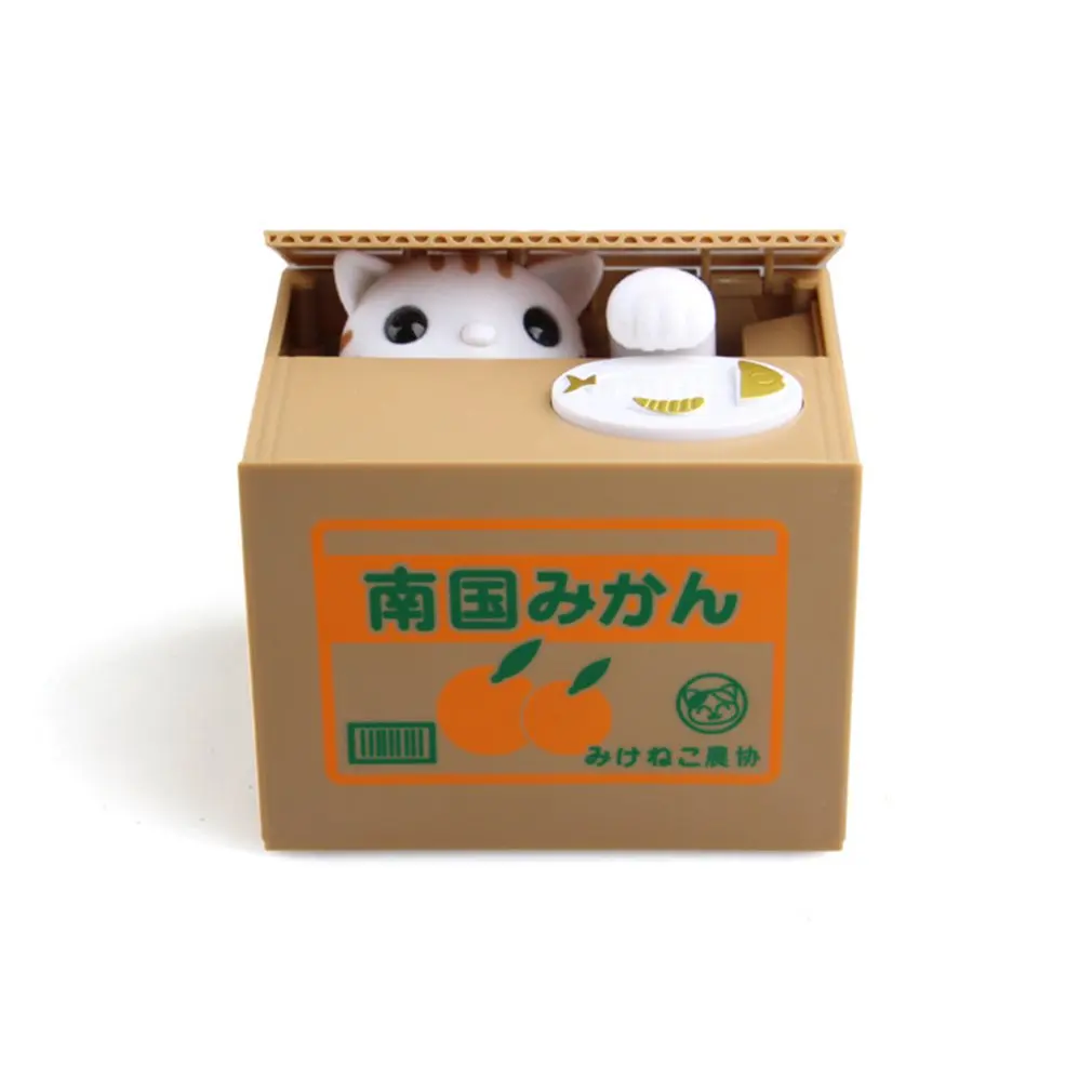 Мультфильм японские деньги кража кошка копилка экономия едят монеты деньги Сейф цифровая коробка игрушка орнамент подарки для детей подарок