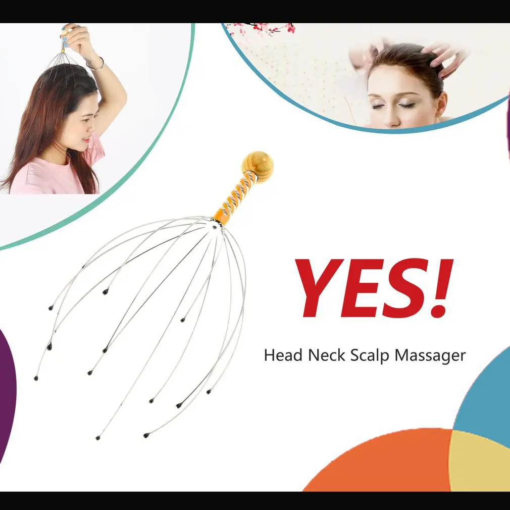 1 PC .anti-stress Scores Of Pains Octopus Head Head Skin Care Neck Relief Stress Relaxing Claw Massage Skin Care Massager