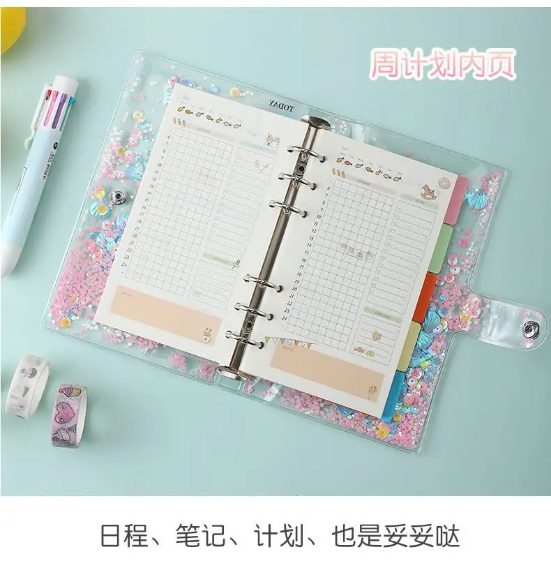 A6 Diary Notebook Cute Agenda Planner Organizer Korean Notepad Kawaii 6 Rings Note Book Spiral Handbook A6 Diary Notebook Cute Agenda Planner Organizer Korean Notepad Kawaii 6 Rings Note Book Spiral Handbook